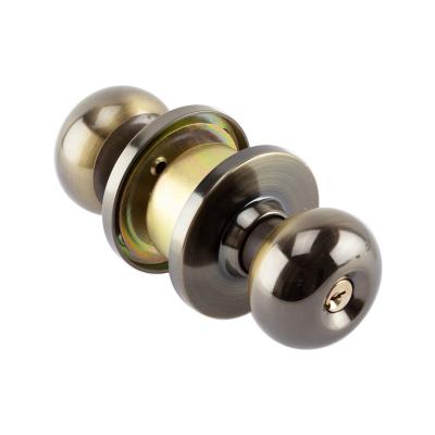 China The stainless steel buttons Lockset Large Application of Interior Doors Keyless and Baths spring cylindrical Knoblock Cylindrian Brass for sale