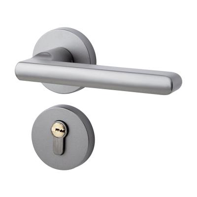 China Easy installation new design split lock one without screw hole hardware aluminum alloy door handle with lock for sale