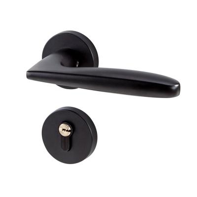 China Alumina Slot Lock 4558 Easy Flat Handle Lock Lockbody Interior Installation Part Door Handle Mute Wooden Door Latch Set for sale