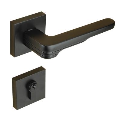 China Universal Bedroom Door Lock Square Panel Zinc Alloy Split Lock Wooden Steel Brushed Mute Lock Easy Installation for sale