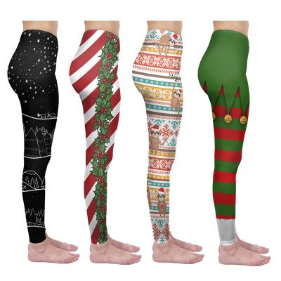 China Stock Breathable High Waisted Winter Warm Buttery Soft Christmas Printed Leggings For Women for sale