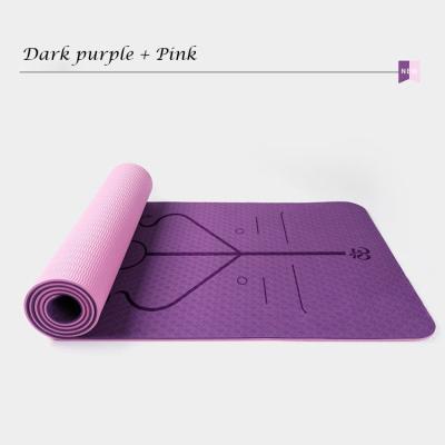 China Digital Double Layer Tape Yoga Mat OEM Printing Suede Tape Non-Slip Yoga Mat Custom Made Eco-Friendly Blue Organic Non-Slip Mat 6mm Anti-Slip for sale