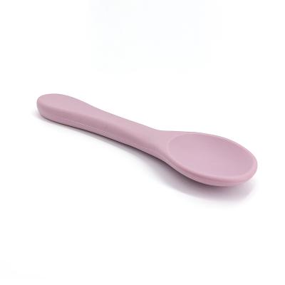 China Wholesale 100% Safe Weaning Free Toddler Feeding Soft Tip 33 First Stage BPA Free Infant Training Silicone Baby Spoon for sale