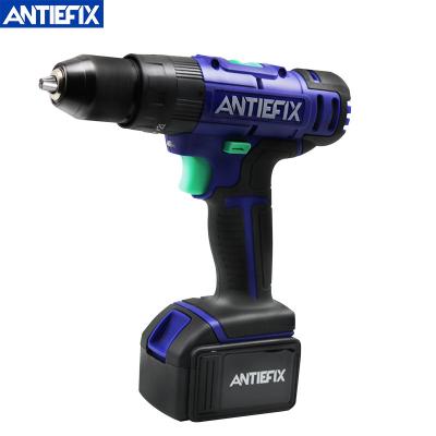 China ANTIEFIX Impact Speed ​​Power 18V Double Impact Drill Waterproof 10mm Max Electric Cordless Drill Wholesale Power Drill for sale