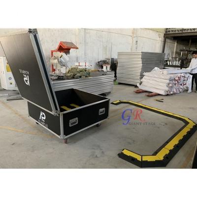 China Anti-pressure 2 Channel Floor Rope Protector Cable Cover Cable Protector with Flight Case for sale