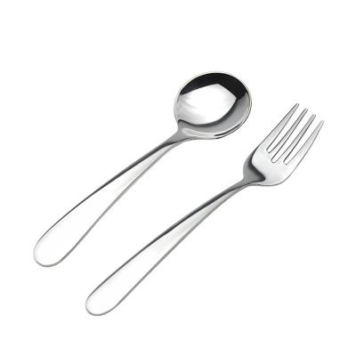 China Various Sustainable Factory Manufacture Stainless Steel Kids Spoon And Fork Set for sale