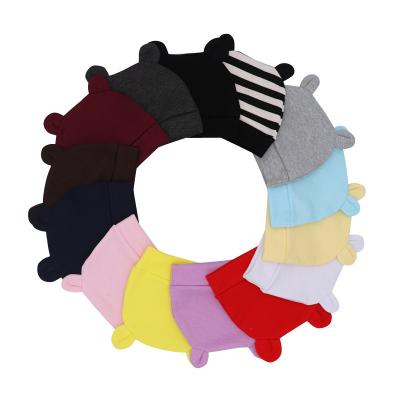 China Wholesale Breathable Multiple Colors Beanie Knit With Ears Hat Unisex Cotton Baby Kids Boys Girls Simple Cute Hat Newborn For 0-3 Months for sale