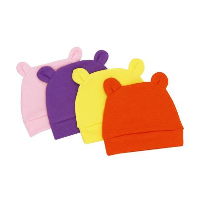 China Breathable Simple Comfortable Single Layer Baby Hats Cotton Newborn Baby Beanie Cute Beanie for sale