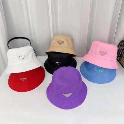 China High Quality Breathable Metal Inverted Triangle Brand P Logo Nylon Waterproof Bucket Hat Sun Protection Fisherman Cap Basin Hats for sale