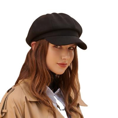 China Autumn And Winter Fashion Comfortable Berets For Women Winter Warm Hat Solid Color Wholesale Octagonal Hat All-matched Hat for sale