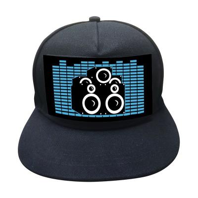 China JOINT Hot Selling Drop Shipping Adults Style LED Hats Rechargeable Shining LED Animation Flashing Running Hats for sale