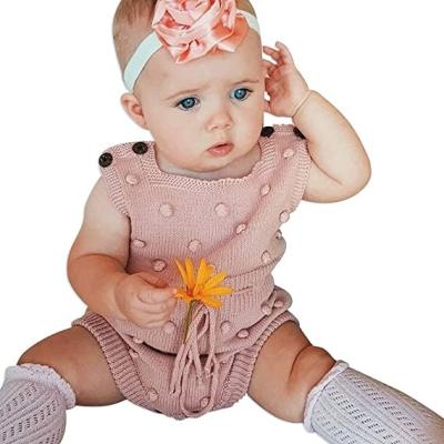 China Comfortable Breathble Baby Romper Spring Fall Hand Made Newborn Rompers Baby Rising Wool Ball Jumpsuit Costume Knit Wear Infant Knitted Romper for sale