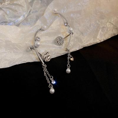 China Romantic Silver Pearl Earrings Needle Design Sense Earring Personality Niche Temperament Korean Earrings for sale