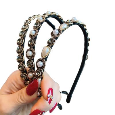 China Czech Japan diamond hair accessories and Korean retro style Korea headband luxury baroque pearl for women 2021 for sale