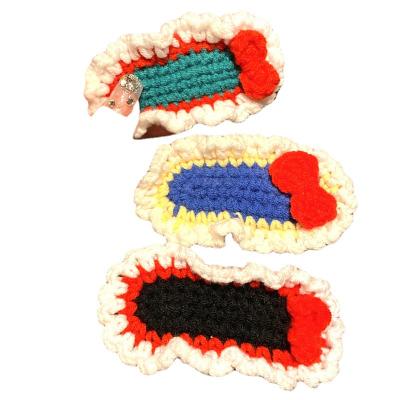 China Cute Environmentally Friendly Korean Style Woolen BB Hair Clip To Hold Broken Hair For Kids Hair Accessories for sale