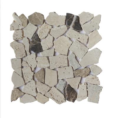 China Rural high quality artificial stone floor white outdoor marble mosaic for sale