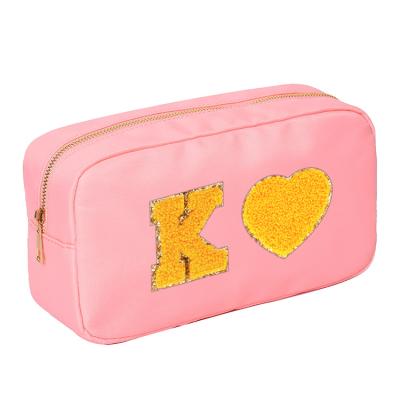 China Fashionable Custom Made Travel Makeup Bag Nylon Kaijie Private Label Pink PU Cosmetic Bags And Case Cosmetic Bags For Ladies for sale