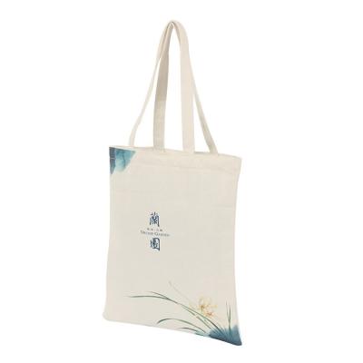 China New Custom Logo Eco Friendly Handled Natural Organic Cotton Shopping Tote Bag Recyclable for sale