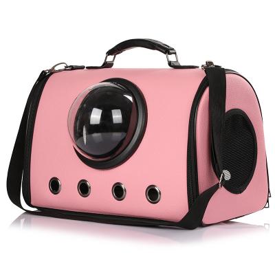 China New Designed Breathable Outdoor Dog Cat Travel Carrier Backpack PU Pet Bag Carrier Breathable Factory for sale