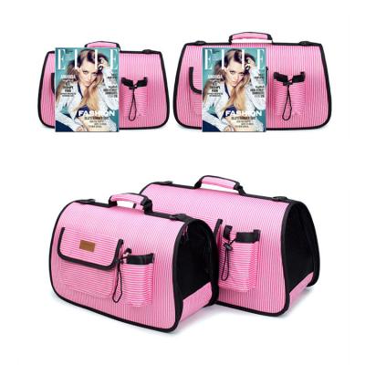 China Kaijie Breathable Expandable Pet Carrier, Airline Approved Soft-sided Dog Cat Carrier Bag With Fleece Pad For Cat for sale