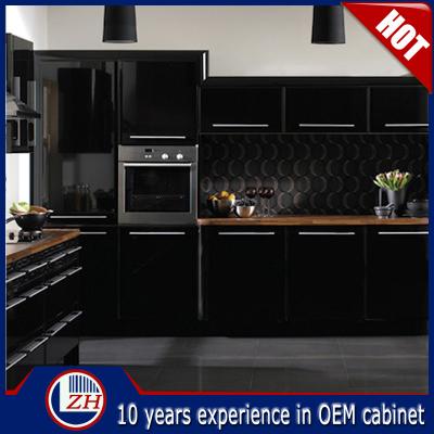 China Foshan Manufacture Modern Black Galley Cupboards Sri Lanka for sale