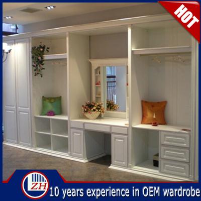 China Anti-scratch small hotel wardrobe designs with wardrobe dressing table designs for sale