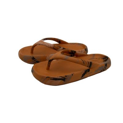 China CUSHIONING Factory Wholesale Custom Logo Pvc Pu EVA Cheap Slippers With Embossed Printing Flip Flops For Home for sale