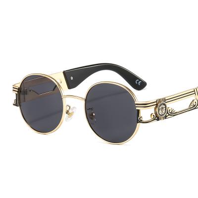 China Custom Big Fashion 2021 Sunglasses VASHAP 50622 Retro New Steampunk Metal Sun Glasses Vintage Round Men Women Uv400 Shades for sale