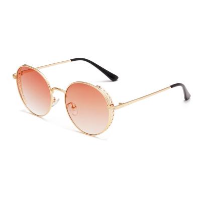 China Fashion Round Sunglasses VASHAP 9072 Big Frame Fashion Sunglasses 2021 Custom New Metal Shades Vintage Glass Sun Glasses Women Men Designer Uv400 for sale