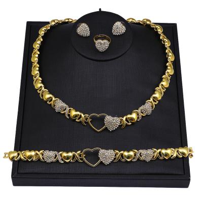 China Wholesale FASHIONABLE I Love Your Heart Shaped Diamond 18K Gold Plated Jewelry Set for sale