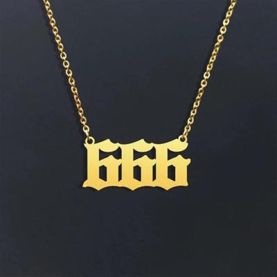 China BOHEMIA Personalized Number 111-999 Stainless Steel Gold Plated Number Pendant Necklace Custom Number Necklace For Gifts for sale