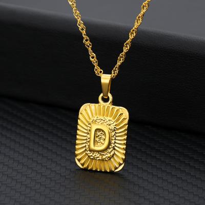 China FASHIONABLE Letter Initial Necklace Adjustable Chain Gold Plated Stainless Steel Jewelry for sale