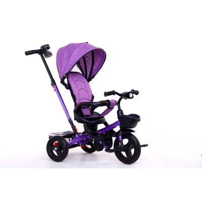 China Safety baby tricycle for 1-6 years old with canopy kids metal foldable tricycle for kids for sale