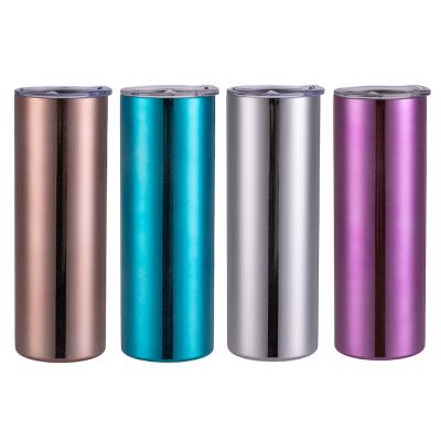 China Stocked USA Warehouse RTS 20 OZ Straight Tumbler Magic Mirror Sublimation Blanks Stainless Steel Mixed Colorful Shinny Insulated Tumbler for sale