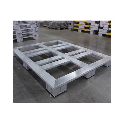 China Single Faced Durable Aluminum 4 Way Extrusion Pallet Industrial Standard Pallet for sale