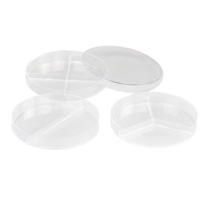 China Medical Examination Consumables Price Different Size Plastic Petri Dish Good 90*15mm With 2 Sections for sale