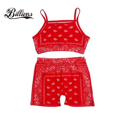 China New QUICK DRY Red Bandana Onesie Fitted Onesie Ladies Custom Women 2 Pieces Soft Skinny Sleepwear Pajamas for sale