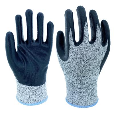 China Antigriff-Floatglas schnitt 13g Hppe Shell Gloves Cut Resistant High, das Schaum ANSI A2 behandelt zu verkaufen