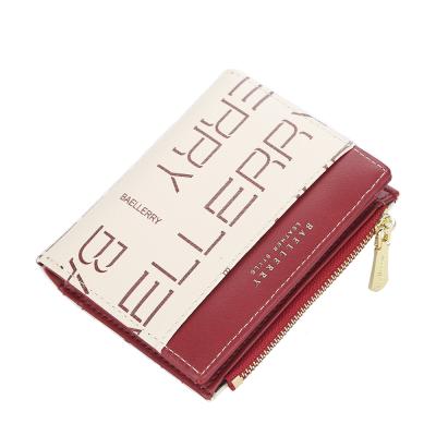 China Baellerry New Style PU Leather Short Card Wallet For Women With Zipper Bag, Lady Card Holder Case Coin Purse for sale