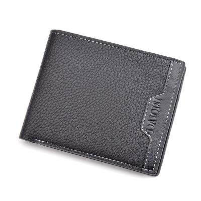 China DAIKISI New Fashion Style PU Section Suture Card Leather Short Wallet For Men, Male Slim Coin Purse Card Holder Case for sale