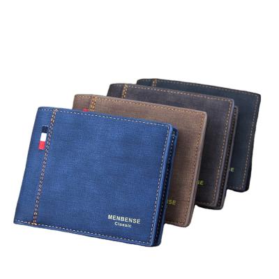 China MenBense waterproof 2022 new fashion style short section PU leather card wallets for men, male coin purse card holder case in stock for sale