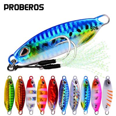 China New PROBEROS 2021 New Metal Spoon Bait Slow Jig Iron Dish Simulation Advance PVC Fish Lure Artificial Fishing Rocker LF108 Wholesale for sale