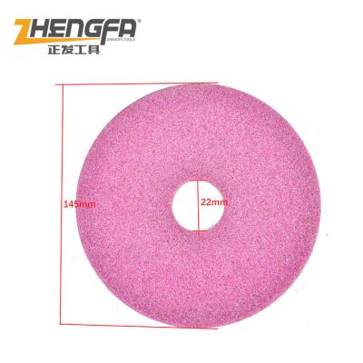 China Ferrous Metal Grinding Wheel High Quality Pink 145mm Abrasive Grinding Disc For Electric Chain Sharpener for sale