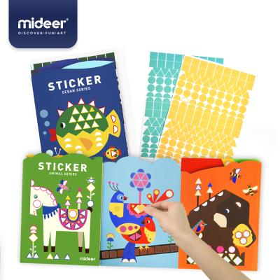 China Cartoon Geometric Baby MD4062 Mideer Children's Mosaic Sticker Book Creative Handmade Sticky Drawing MD4062 MD4063 for sale