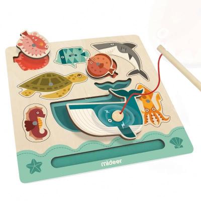 China Improve the capacity MD2050 child's manual mideer FISHING BOARD ocean wooden fish magnet educational toys for sale