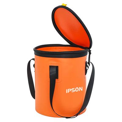 China Gather Collapsible Waterproof Compact Portable Water Bucket Collapsible Water Bucket Sink For Fishing Traveling Hiking Boating for sale