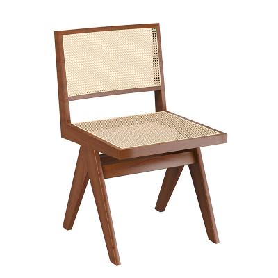 China Modern Successor Casual cool solid wood Seat bag soft bag optional Cafe PE rattan dining chair for sale