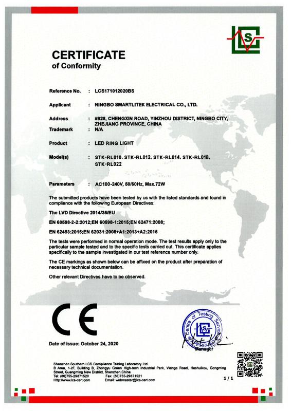 CE - Ningbo Smartlitek Electrical Co., Ltd.