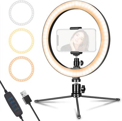 China Photogrphy Tripod Stand and Phone Stand Phone Selfie 10 inch Led Ring Light for Makeup Product Show and Buzz Meeting for sale