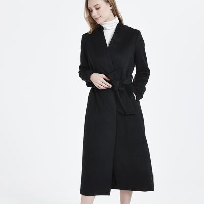 China New Fashion Anti-Shrink Trench Ladies Winter Casual 100% Cashmere Long Coat With Belt for sale